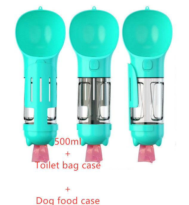 3 in 1 Hundewasserflasche + Fressnapf + Hunde-Müllbeutel