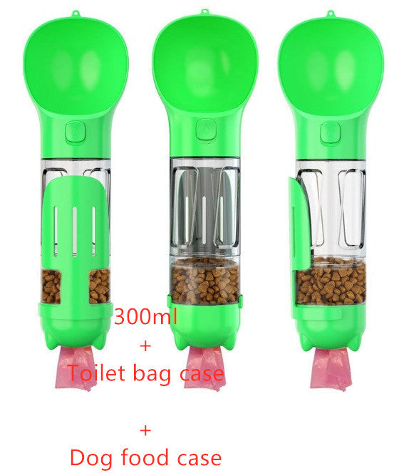3 in 1 Hundewasserflasche + Fressnapf + Hunde-Müllbeutel