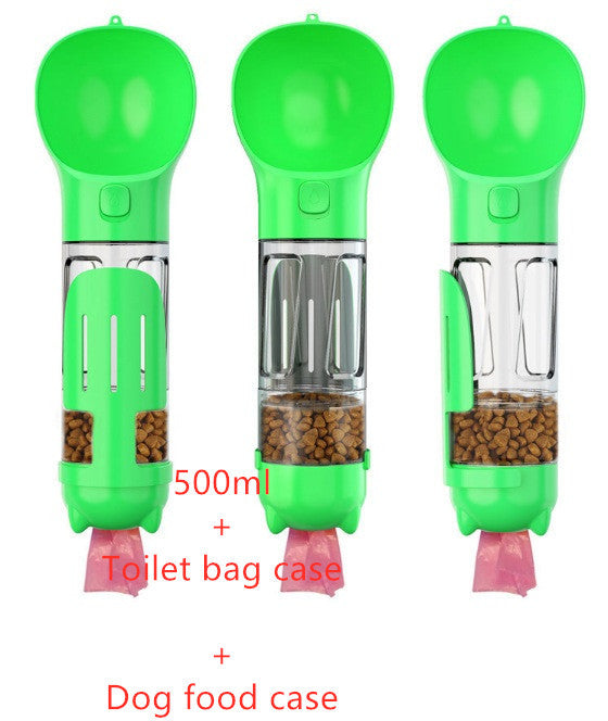 3 in 1 Hundewasserflasche + Fressnapf + Hunde-Müllbeutel