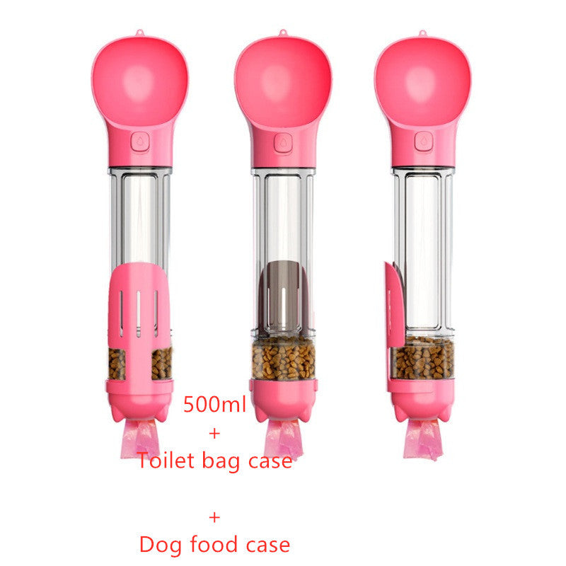 3 in 1 Hundewasserflasche + Fressnapf + Hunde-Müllbeutel