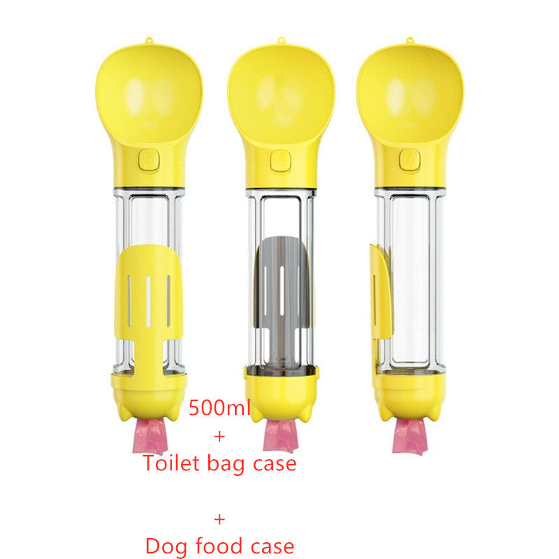 3 in 1 Hundewasserflasche + Fressnapf + Hunde-Müllbeutel